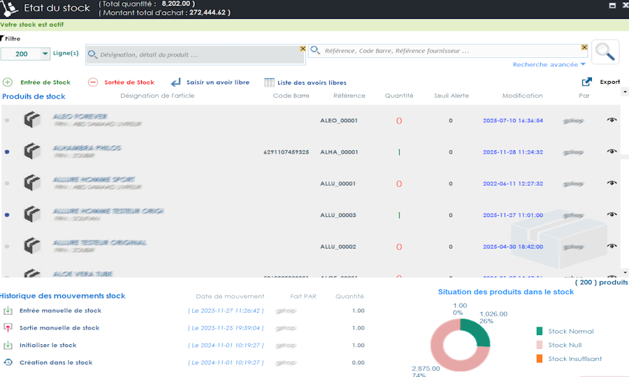 Module suivi de stock GenyCom